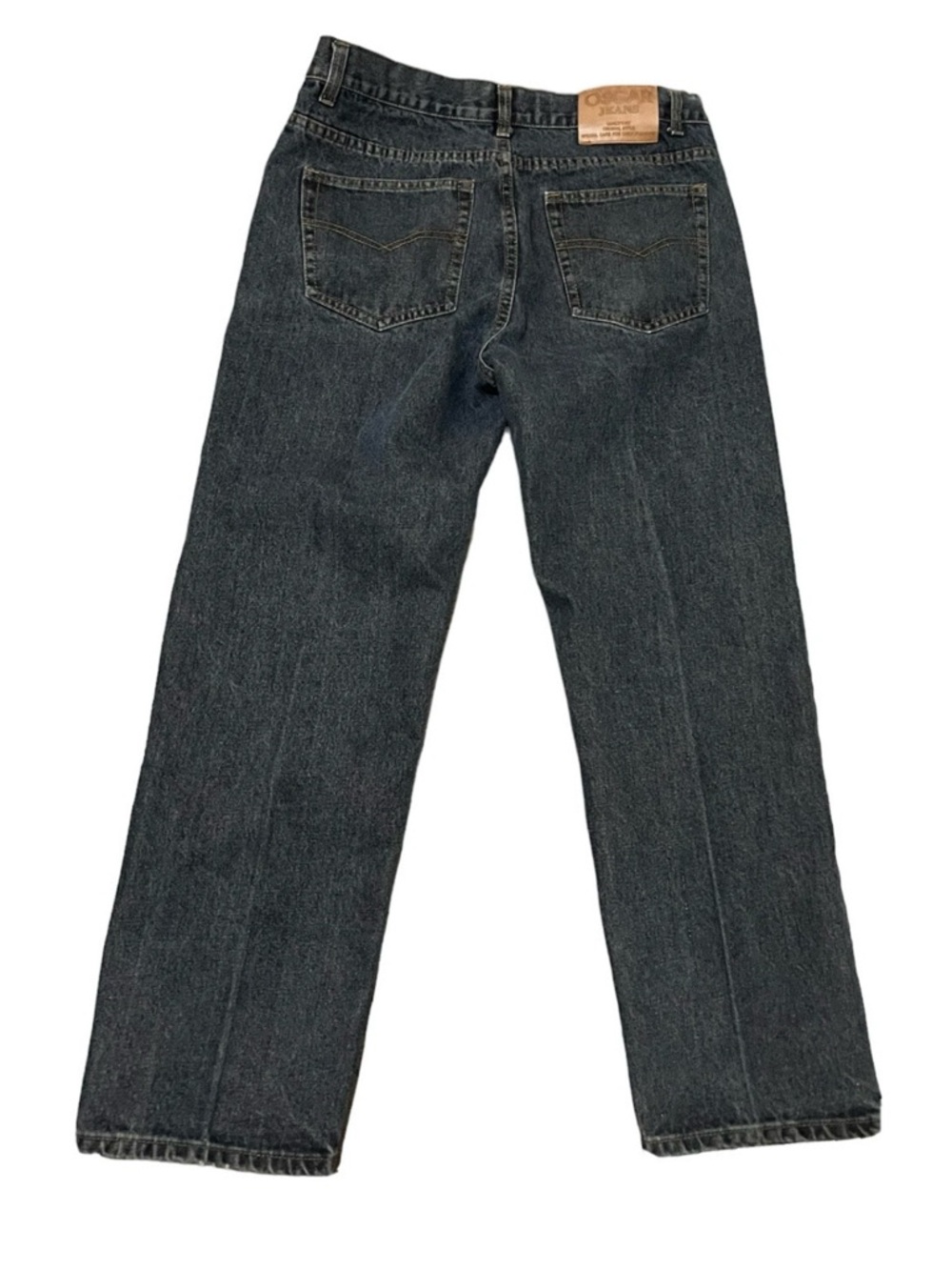 Oscar Men's Jeans 36x30 Denim Medium Blue Straight Leg 5 Pocket - Picture 2 of 8